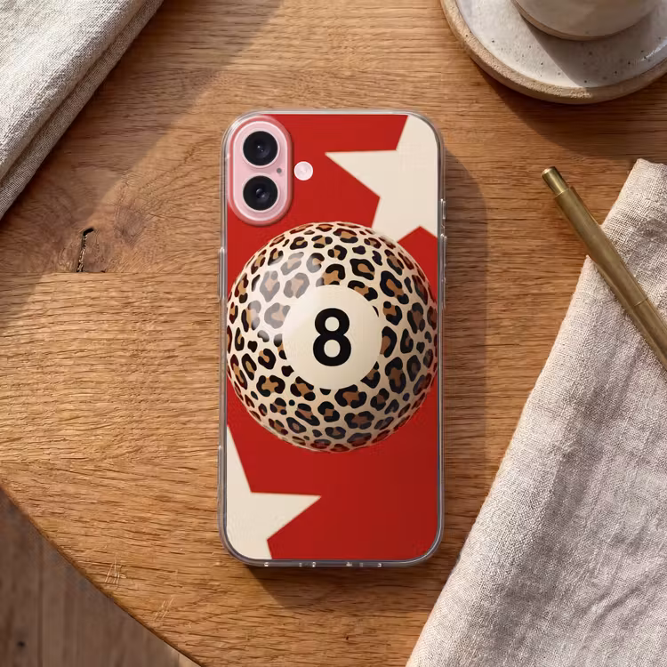 Telefoonhoesje - Spel - Dierenprint - Nummer 8 - Modern - Rood — 2