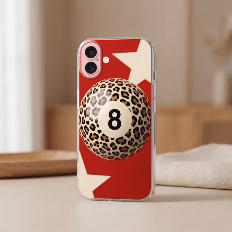 Telefoonhoesje - Spel - Dierenprint - Nummer 8 - Modern - Rood — 3