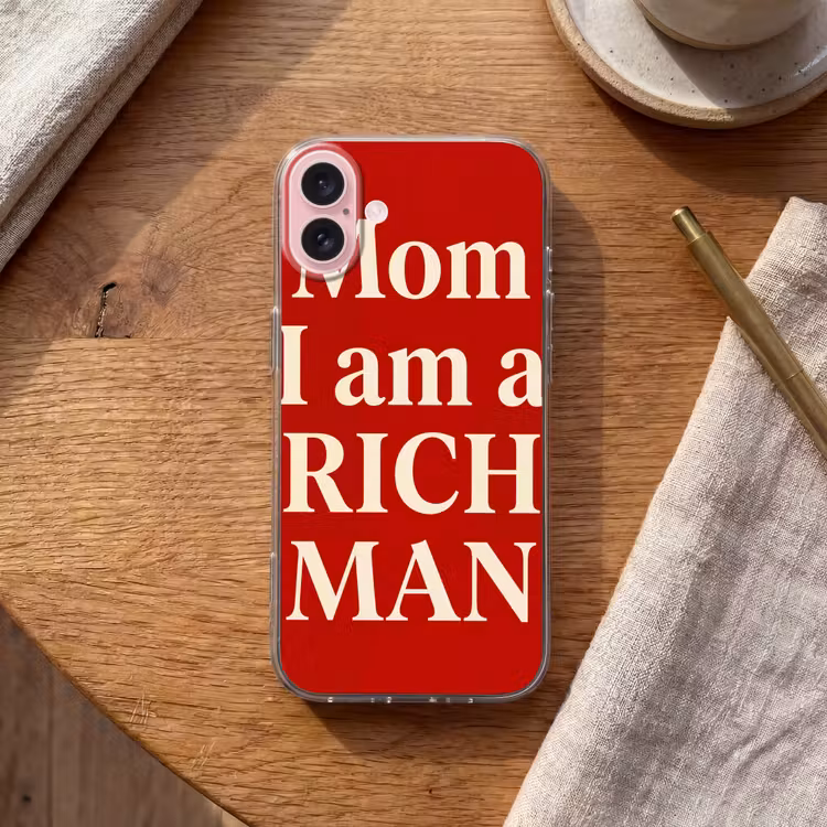 Telefoonhoesje - Tekst - Rijkdom - Motivatie - Rood - Modern — 2