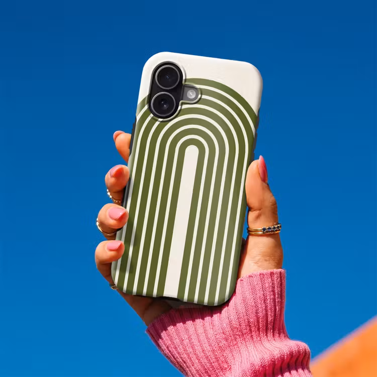 Telefoonhoesje Toughcase - Abstract - Bogen - Modern - Groen - Kunst — 2