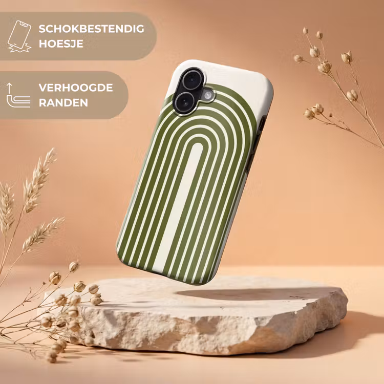 Telefoonhoesje Toughcase - Abstract - Bogen - Modern - Groen - Kunst — 5