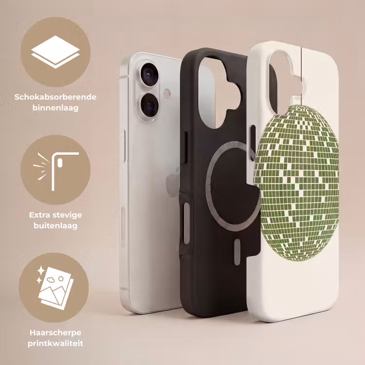 Telefoonhoesje Toughcase - Disco - Bal - Groen - Abstract - Modern — 3