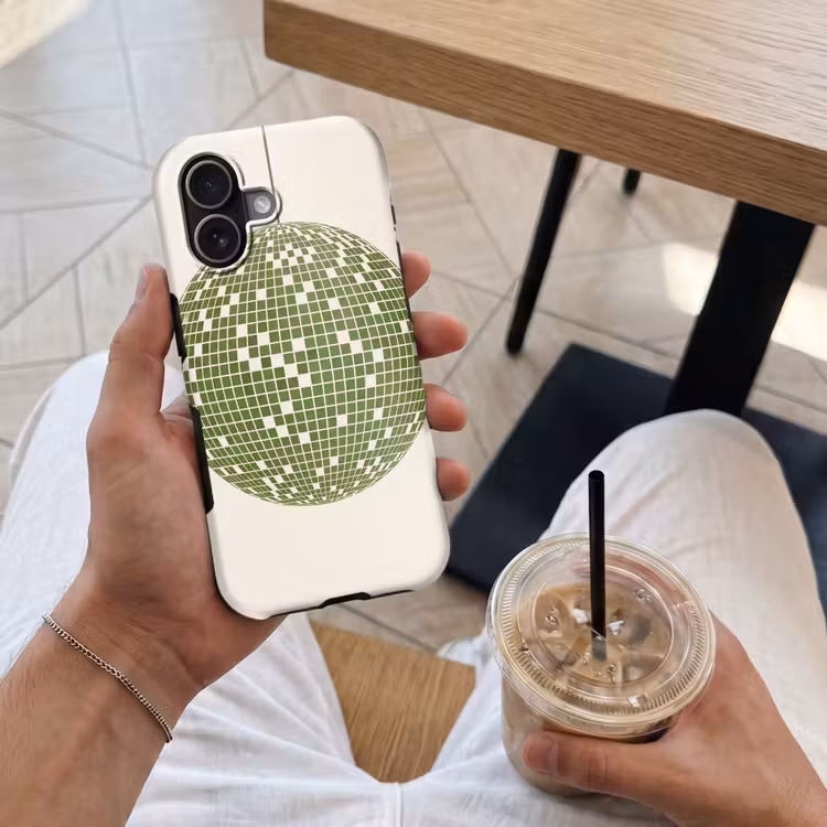 Telefoonhoesje Toughcase - Disco - Bal - Groen - Abstract - Modern — 4
