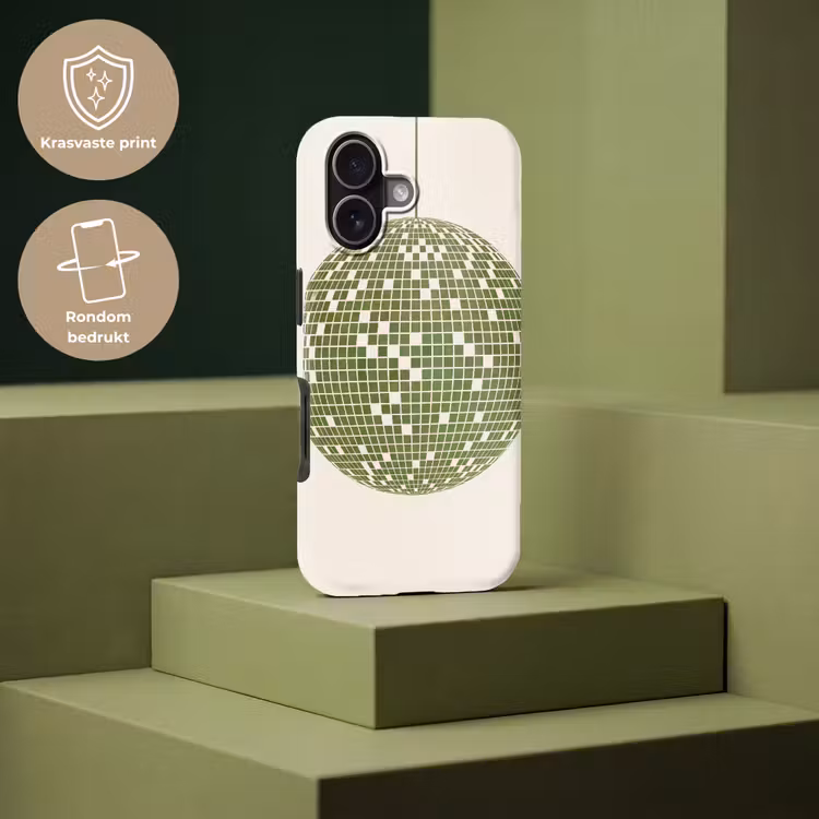 Telefoonhoesje Toughcase - Disco - Bal - Groen - Abstract - Modern — 7