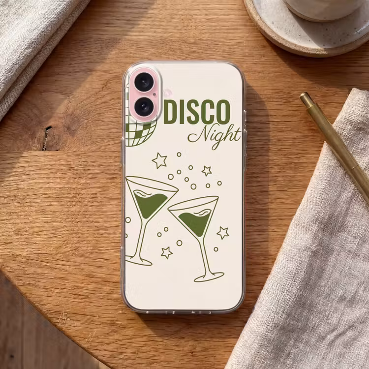 Telefoonhoesje - Feest - Disco - Drank - Illustratie - Groen — 2