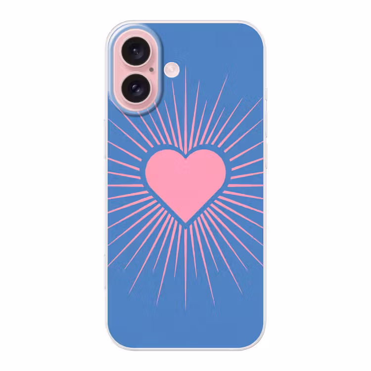Telefoonhoesje - Hart - Stralen - Liefde - Modern - Roze — 1