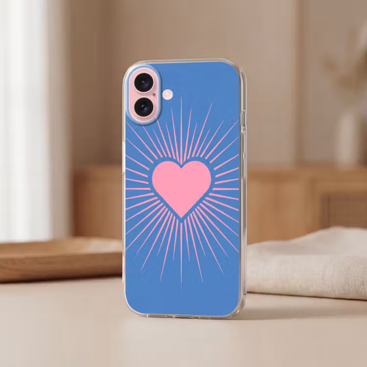 Telefoonhoesje - Hart - Stralen - Liefde - Modern - Roze — 3