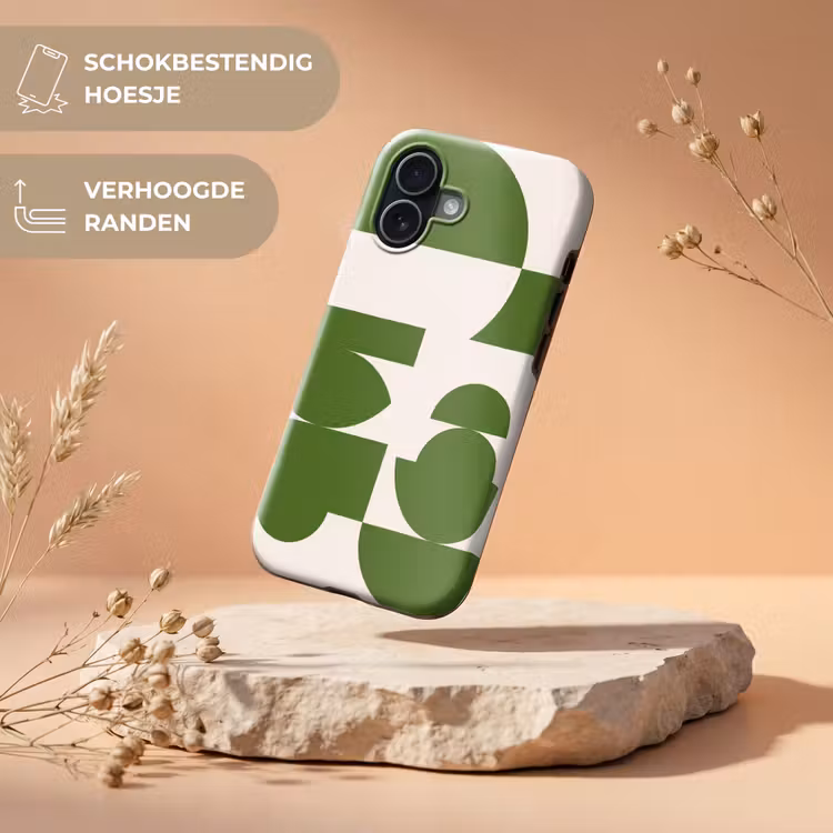 Telefoonhoesje Toughcase - Abstract - Geometrie - Modern - Groen - Wit — 5