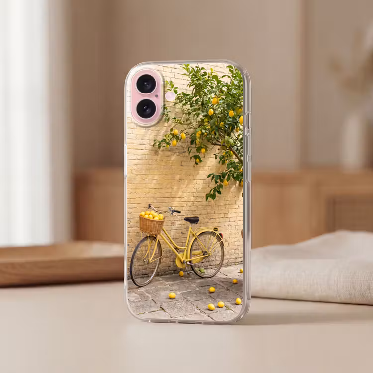 Telefoonhoesje - Fiets - Mand - Eten - Geel - Zomer — 3