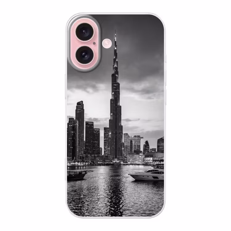 Telefoonhoesje - Stad - Skyline - Architectuur - Avond - Zwart-wit — 1