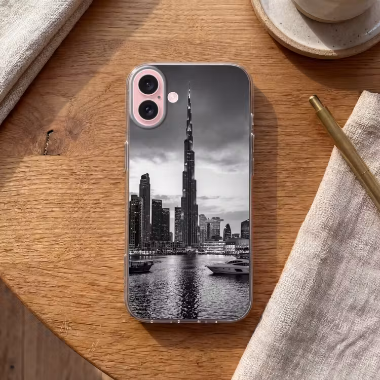 Telefoonhoesje - Stad - Skyline - Architectuur - Avond - Zwart-wit — 2