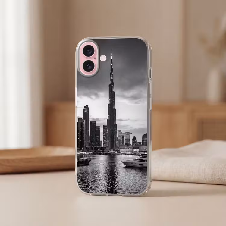 Telefoonhoesje - Stad - Skyline - Architectuur - Avond - Zwart-wit — 3