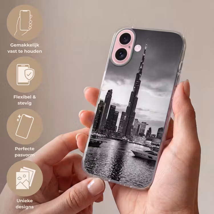 Telefoonhoesje - Stad - Skyline - Architectuur - Avond - Zwart-wit — 4