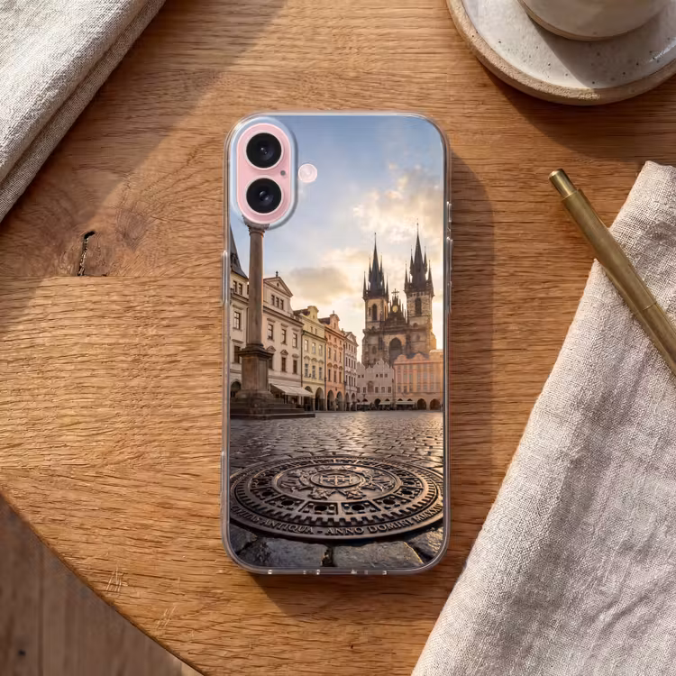 Telefoonhoesje - Stad - Praag - Ochtend - Architectuur - Goud — 2