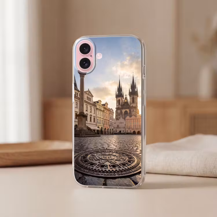 Telefoonhoesje - Stad - Praag - Ochtend - Architectuur - Goud — 3