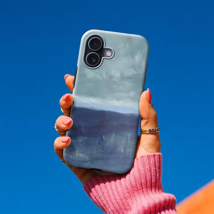 Telefoonhoesje Toughcase - Abstract - Lagen - Rust - Modern - Blauw — 2