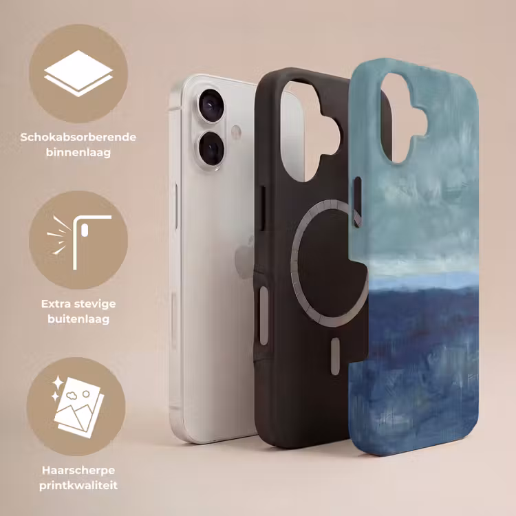 Telefoonhoesje Toughcase - Abstract - Lagen - Rust - Modern - Blauw — 3