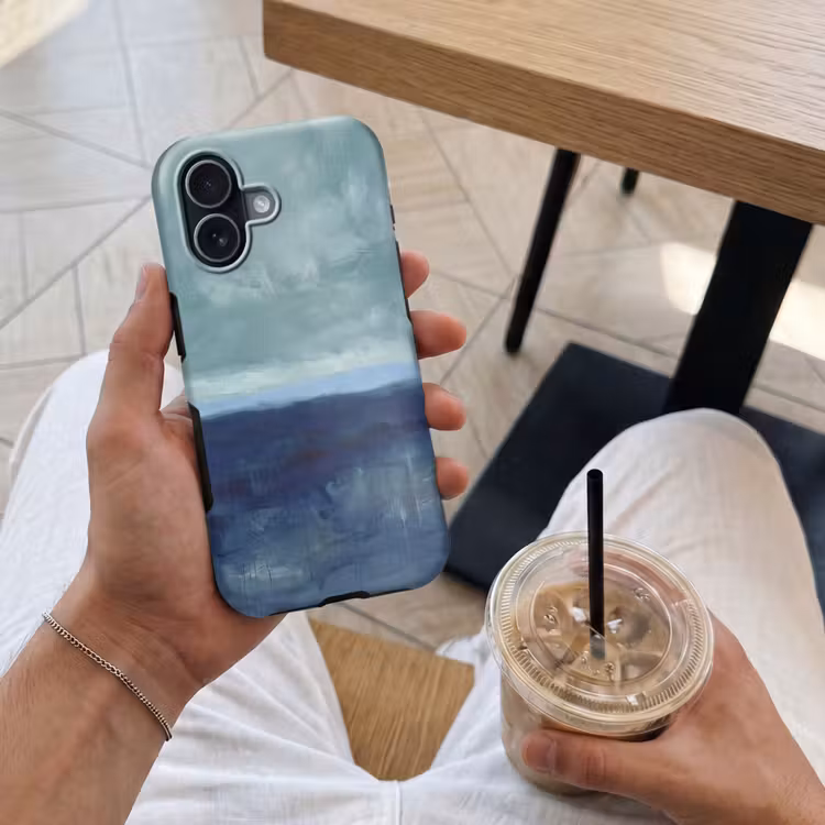 Telefoonhoesje Toughcase - Abstract - Lagen - Rust - Modern - Blauw — 4