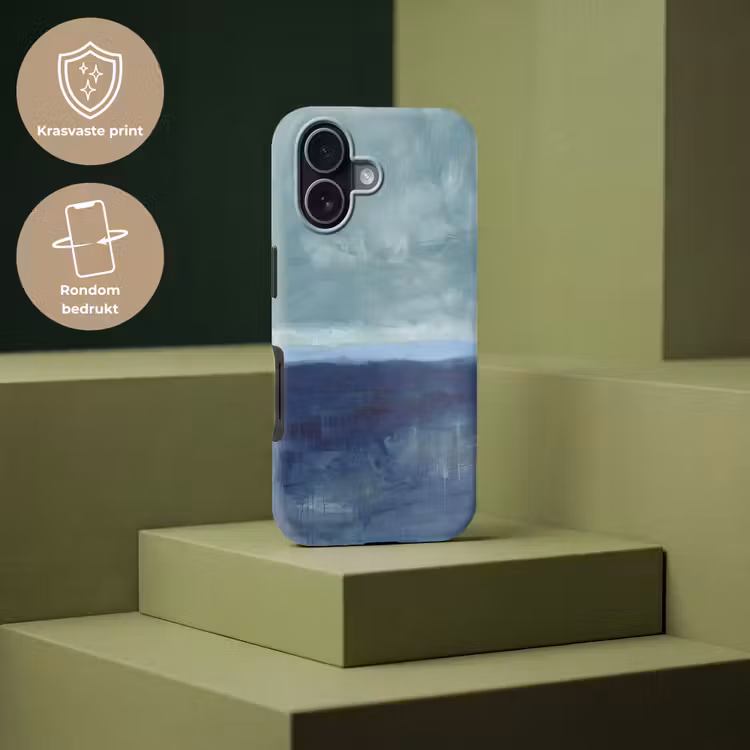 Telefoonhoesje Toughcase - Abstract - Lagen - Rust - Modern - Blauw — 7