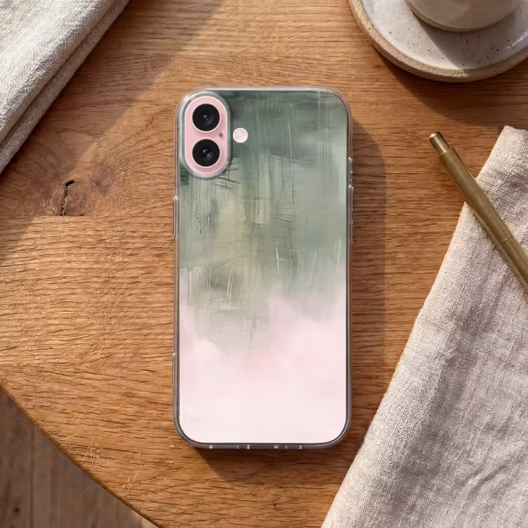 Telefoonhoesje - Kunst - Abstract - Modern - Groen - Roze — 2