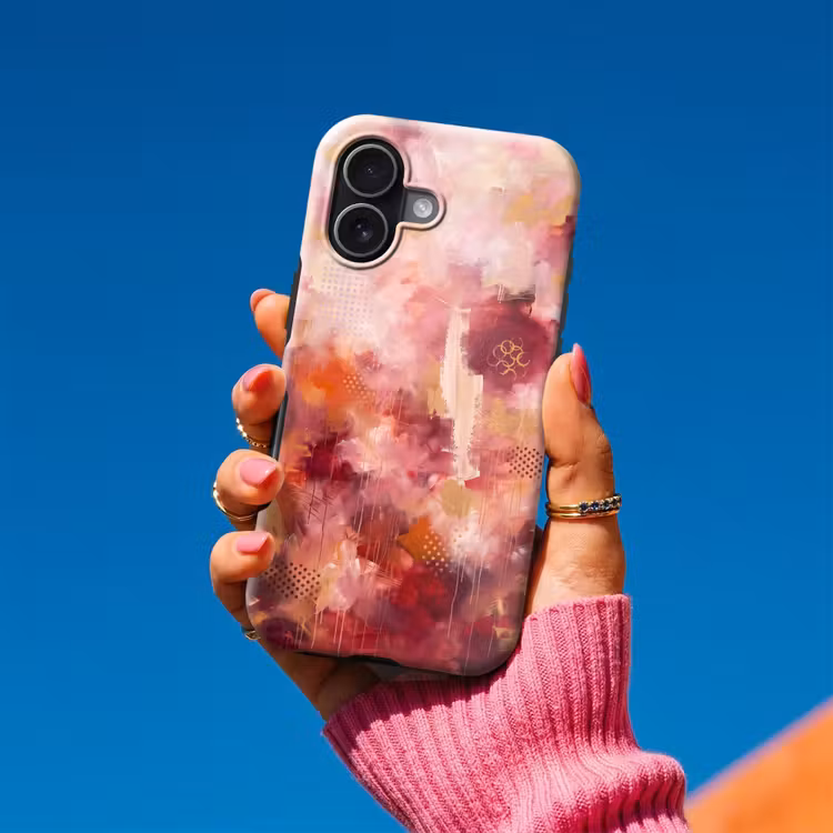 Telefoonhoesje Toughcase - Abstract - Rood - Goud - Modern - Kunst — 2