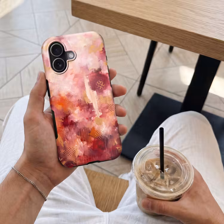 Telefoonhoesje Toughcase - Abstract - Rood - Goud - Modern - Kunst — 4