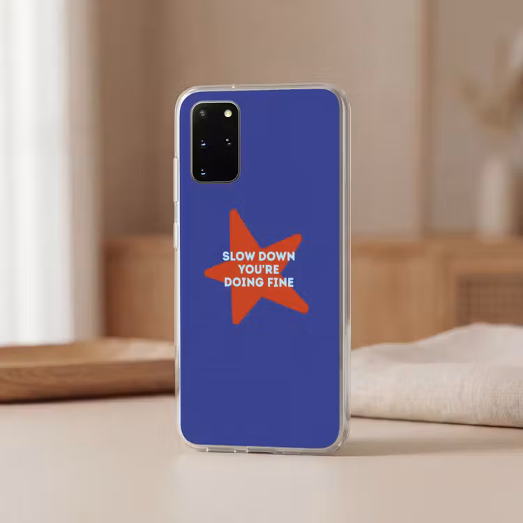 Telefoonhoesje - Slow down you're doing fine - Ster - Blauw — 3