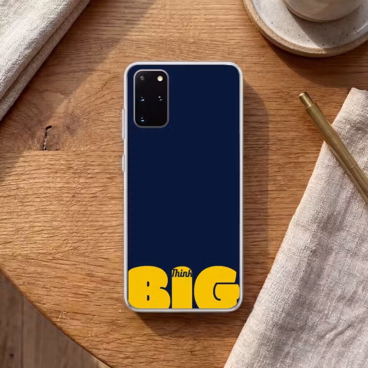 Telefoonhoesje - Think big - Blauw - Geel — 2