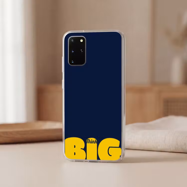 Telefoonhoesje - Think big - Blauw - Geel — 3