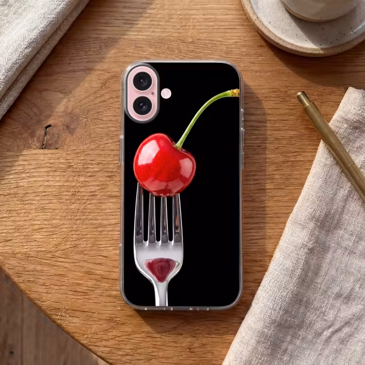 Telefoonhoesje - Rode kers - Vork — 2