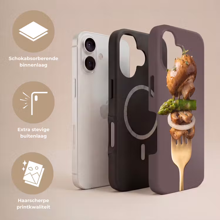 Telefoonhoesje Toughcase - Eten - Gestapeld - Vork — 3
