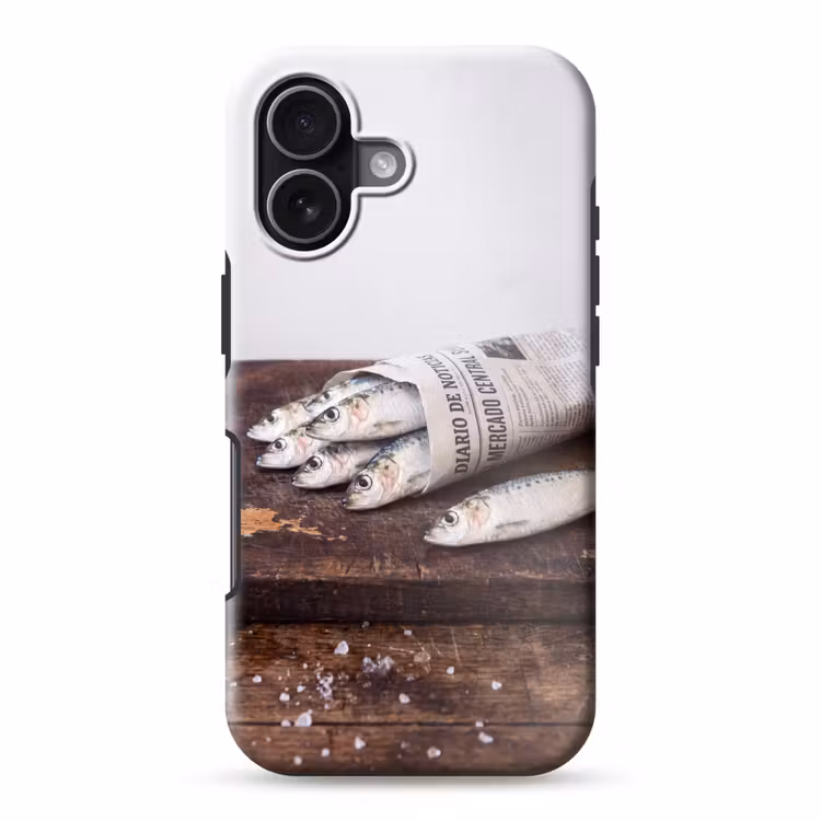 Telefoonhoesje Toughcase - Sardientje - krant - snijplank — 1
