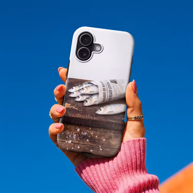 Telefoonhoesje Toughcase - Sardientje - krant - snijplank — 2
