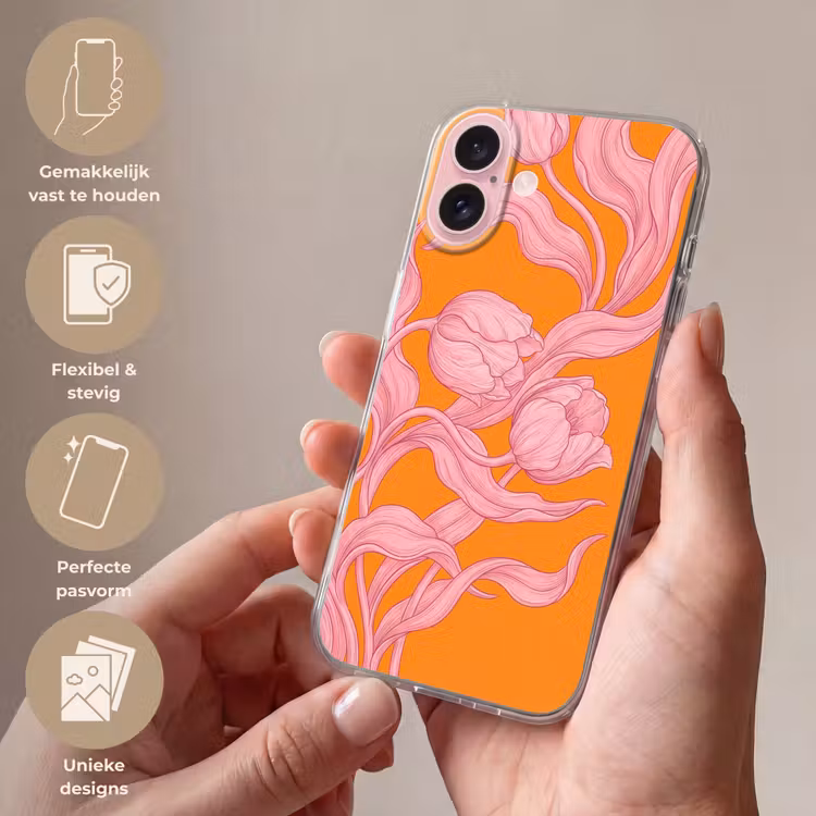 Telefoonhoesje - Roze bloemen - Modern — 4