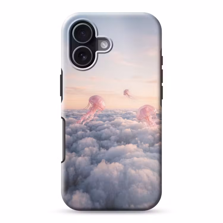 Telefoonhoesje Toughcase - Roze dier - Wolken — 1