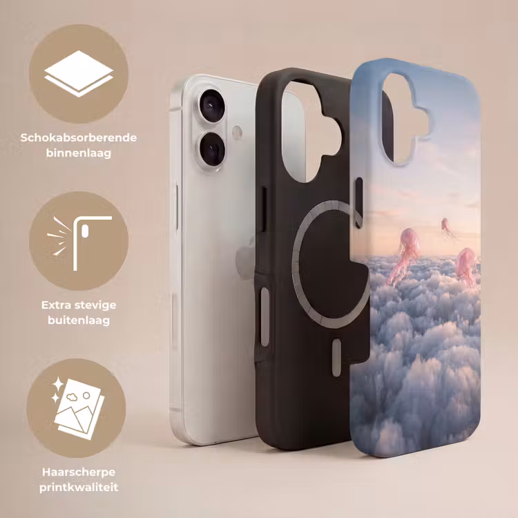 Telefoonhoesje Toughcase - Roze dier - Wolken — 3
