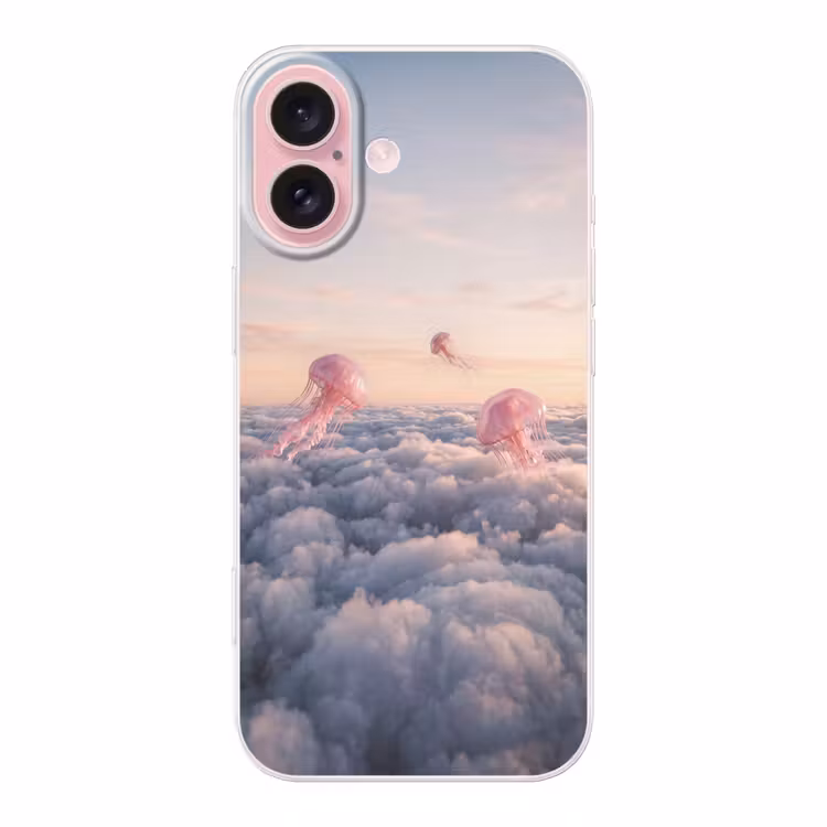 Telefoonhoesje - Roze dier - Wolken — 1