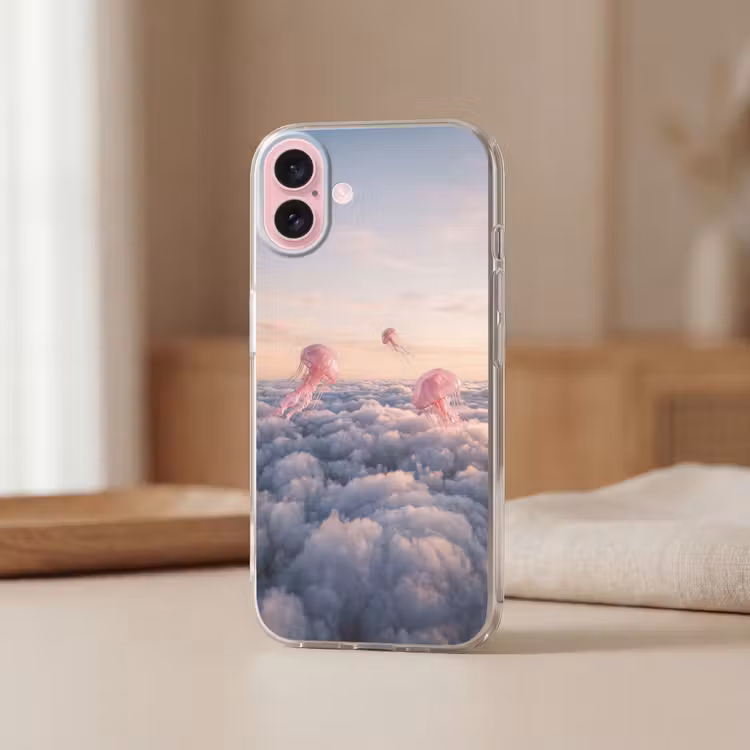Telefoonhoesje - Roze dier - Wolken — 3