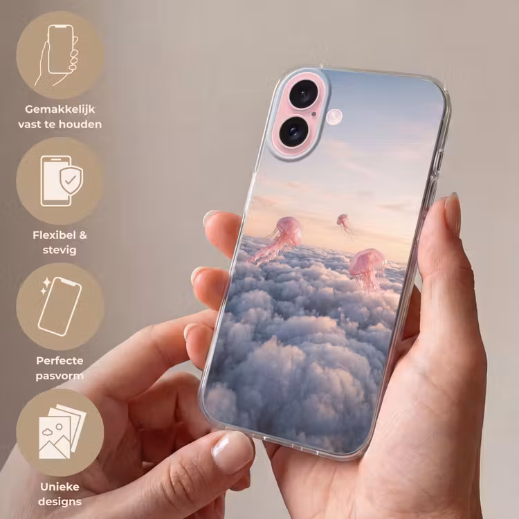 Telefoonhoesje - Roze dier - Wolken — 4