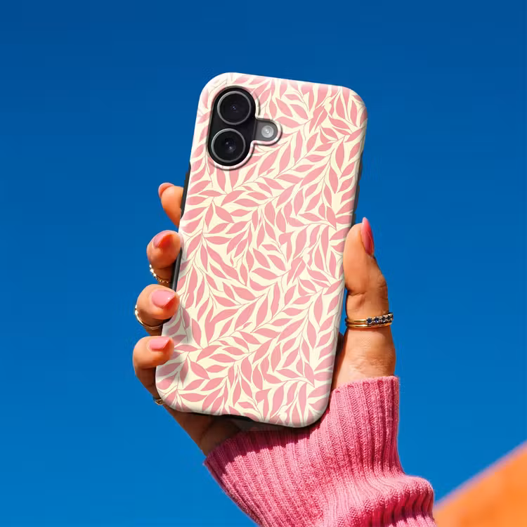 Telefoonhoesje Toughcase - Roze - Bladeren - Dynamisch - Patroon — 2