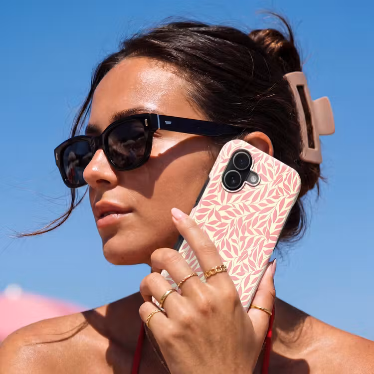 Telefoonhoesje Toughcase - Roze - Bladeren - Dynamisch - Patroon — 6