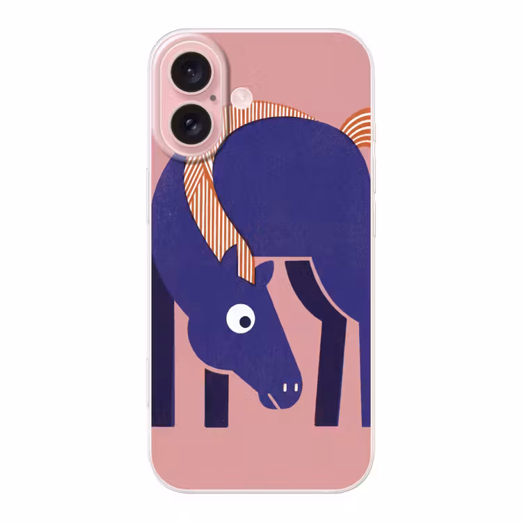 Telefoonhoesje - Paard - Abstract - Dieren - Modern - Blauw — 1