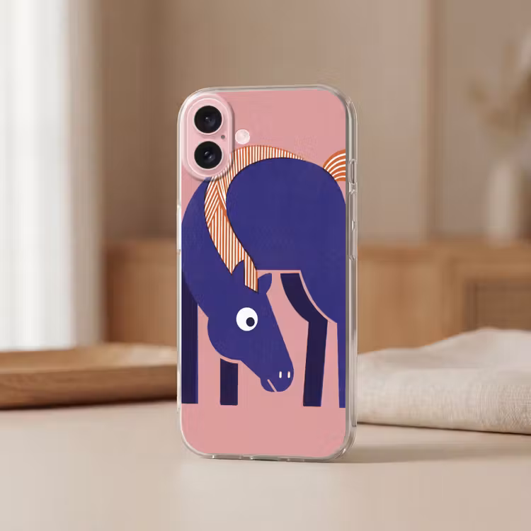 Telefoonhoesje - Paard - Abstract - Dieren - Modern - Blauw — 3