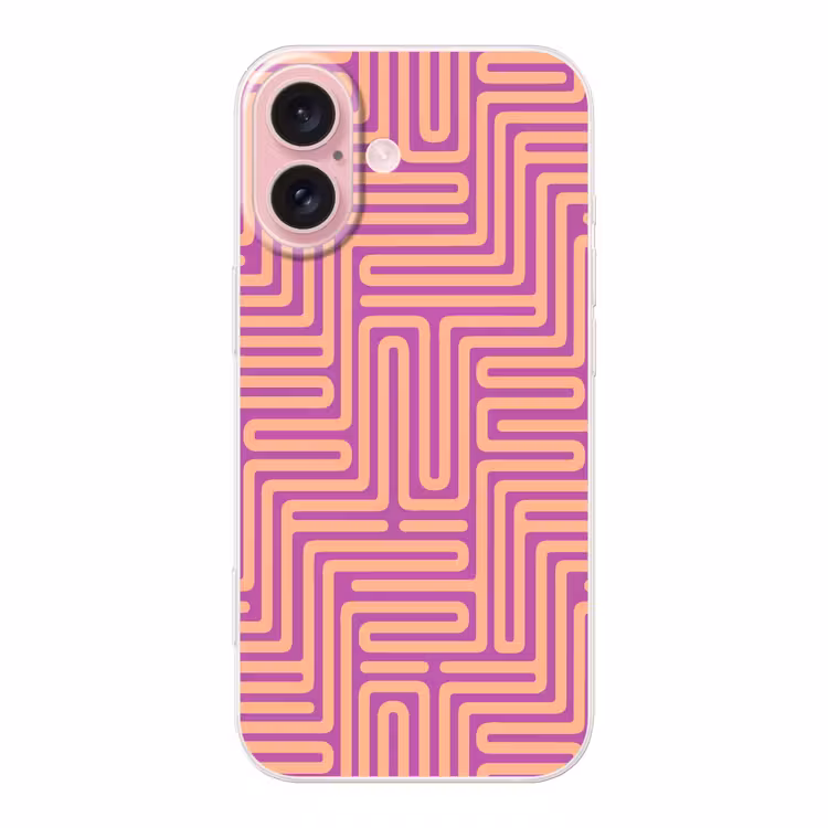 Telefoonhoesje - Patroon - Lijnen - Abstract - Modern - Paars — 1