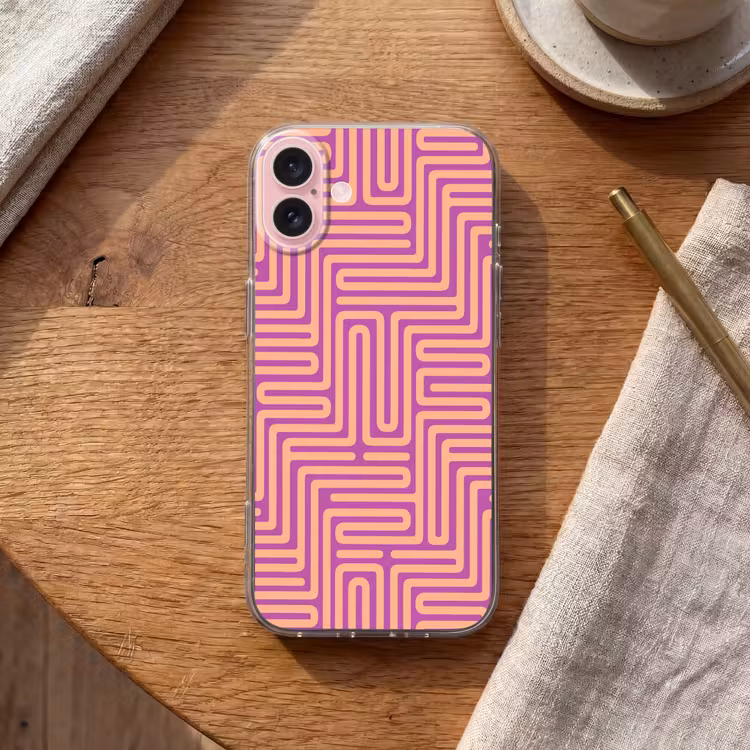 Telefoonhoesje - Patroon - Lijnen - Abstract - Modern - Paars — 2