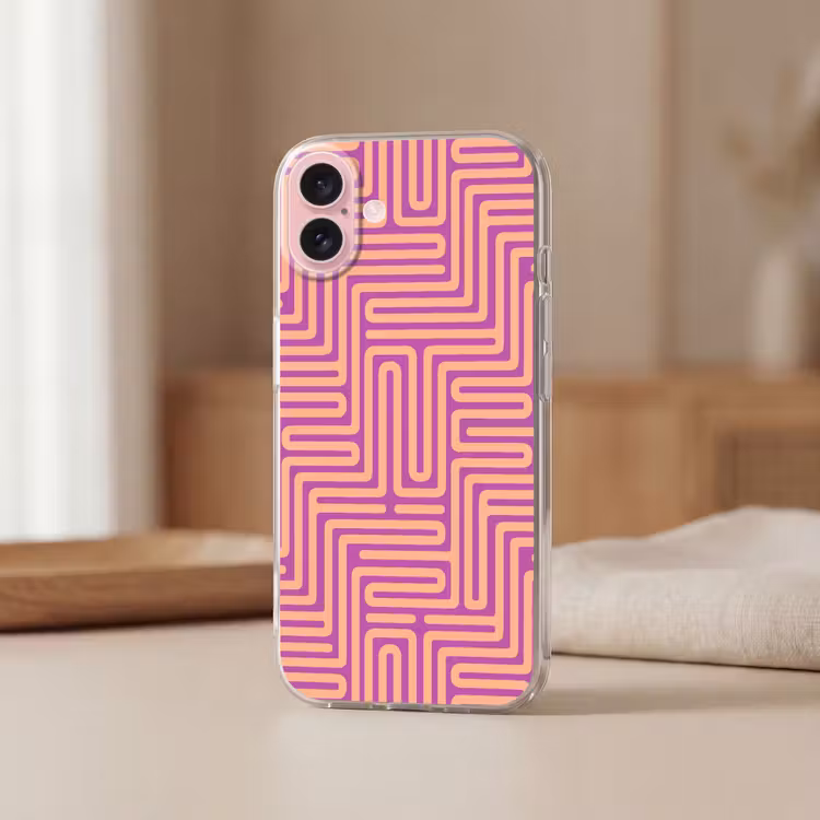 Telefoonhoesje - Patroon - Lijnen - Abstract - Modern - Paars — 3