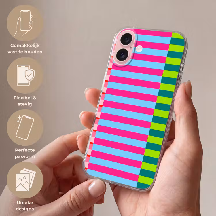Telefoonhoesje - Patroon - Strepen - Modern - Abstract - Kleurrijk — 4