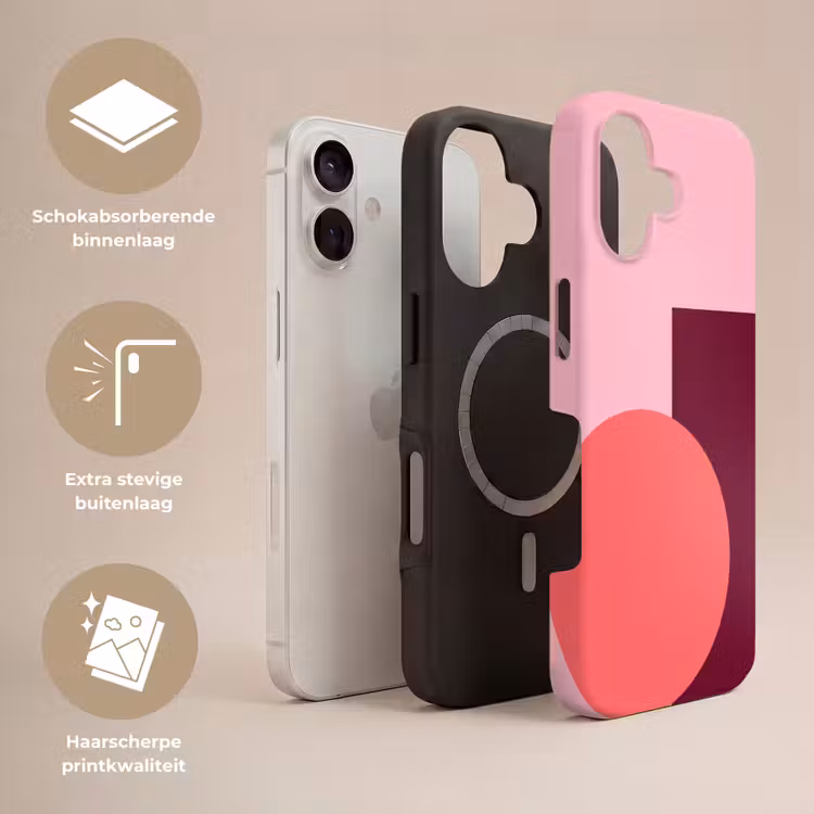 Telefoonhoesje Toughcase - Abstract - Vormen - Roze - Modern - Design — 3