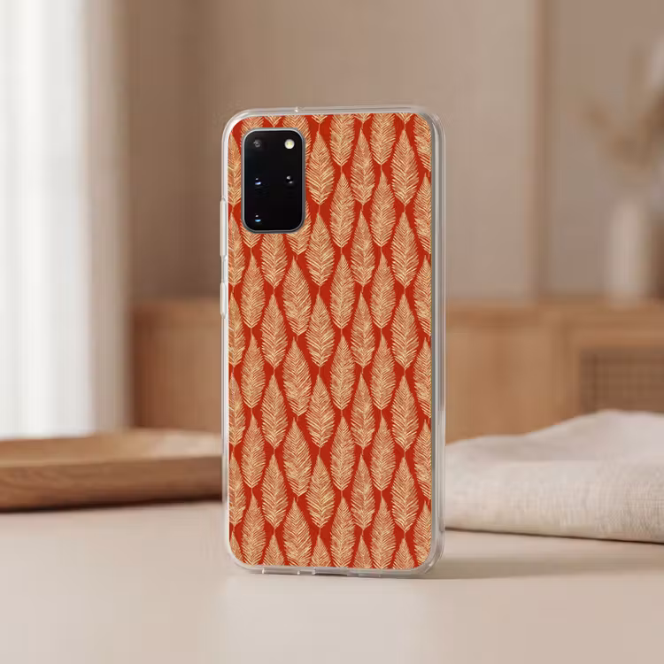 Telefoonhoesje - Rood - Botanisch - Varen - Patroon — 3