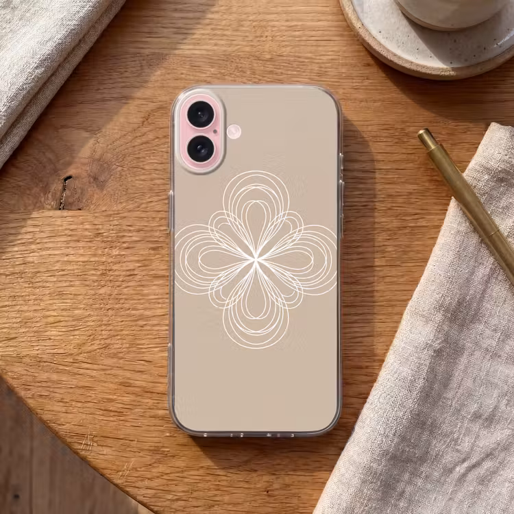 Telefoonhoesje - Patroon - Lijnen - Abstract - Minimalistisch - Beige — 2